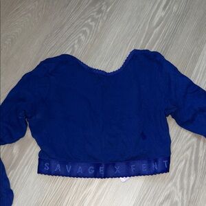 Savage X Fenty Navy Long Sleeve Crop Top